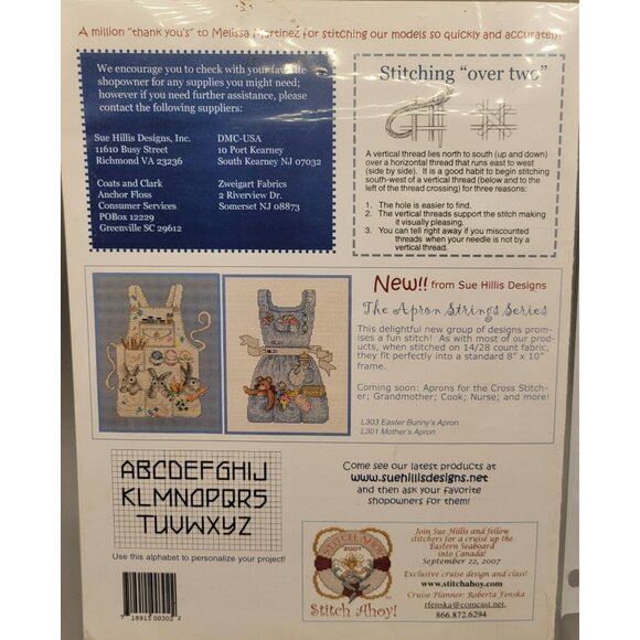 Carpenters Apron The Apron Strings Series Sue Hillis Design Cross Stitch Pattern - Picture 3 of 3